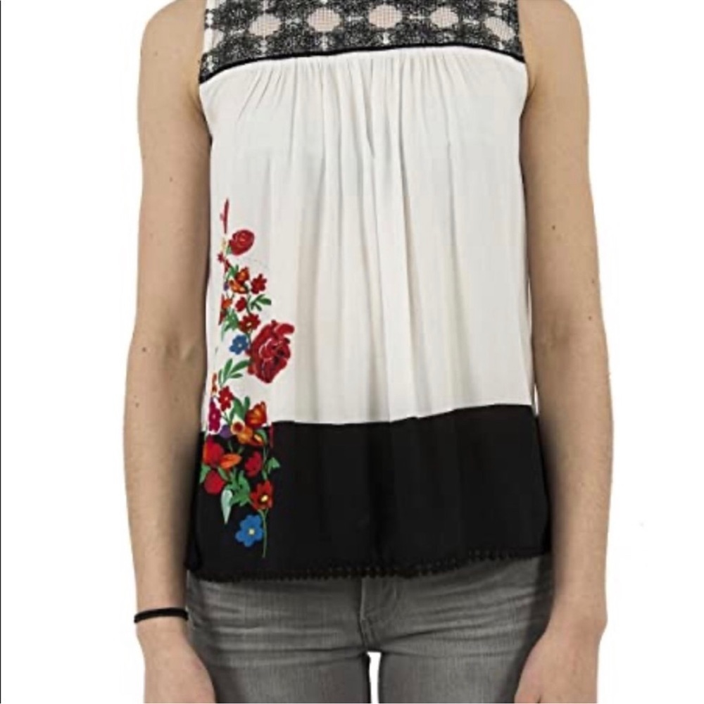 DESIGUAL Marta Sleeveless Printed Shirt Size Medium